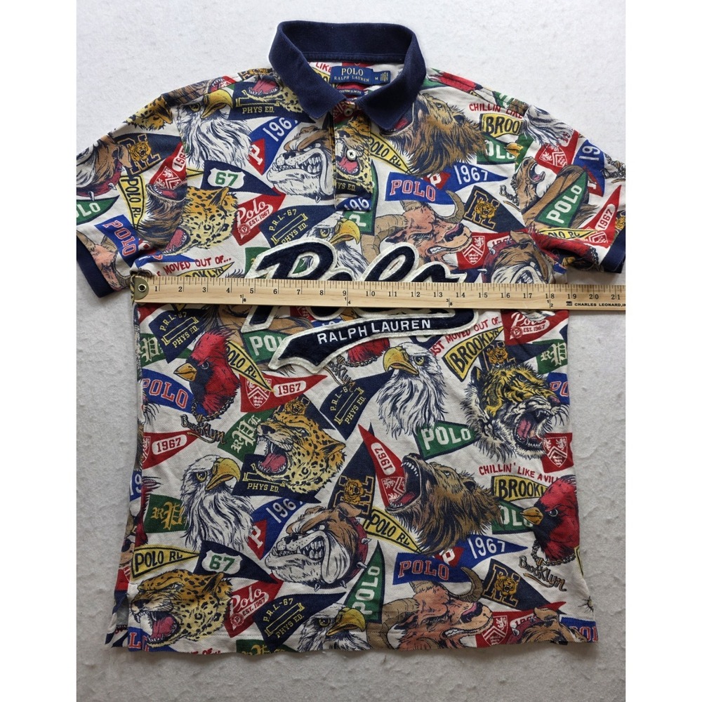 Polo Ralph Lauren Men's Collegiate Multicolor Banner & Mascot Polo Shirt. Size M - Picture 4 of 8
